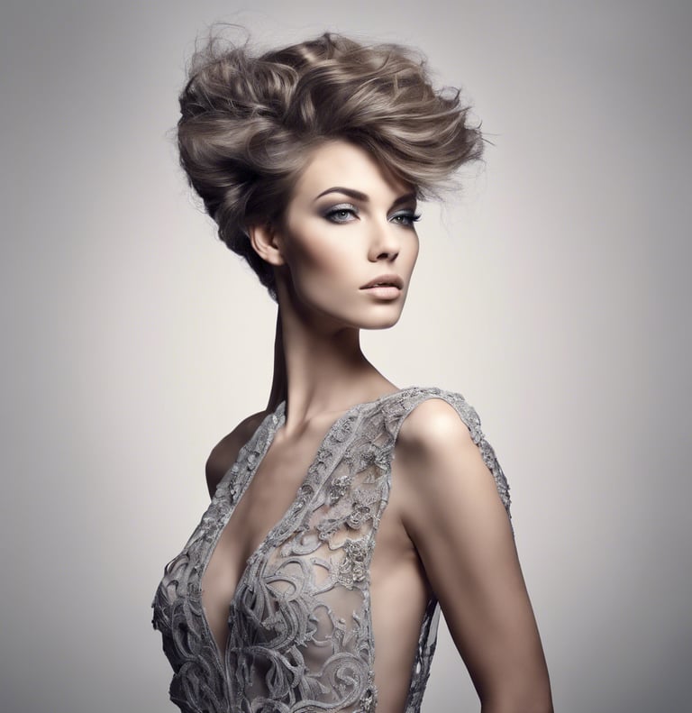 a beautiful woman with long hair and a very sexy dress