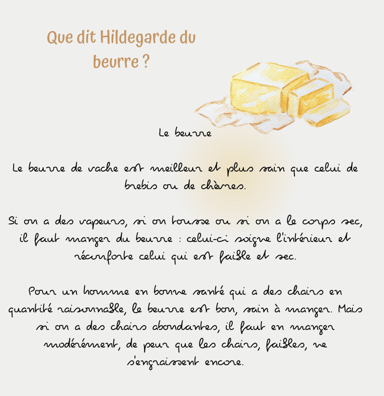ce que dit hildegarde du beurre