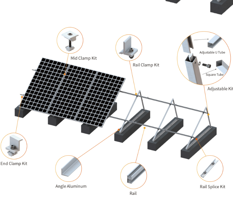 Concrete Roof Mount – Adjustable Triangle