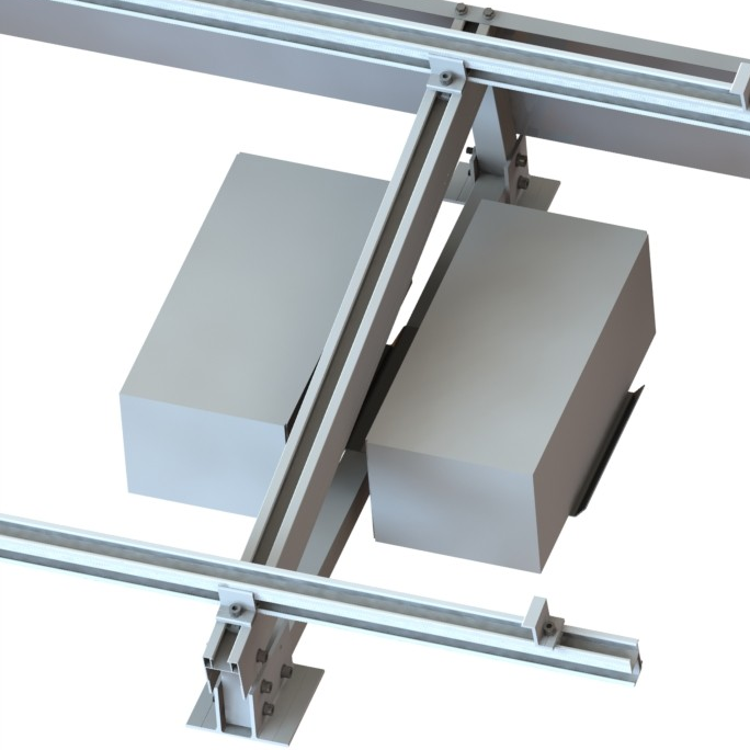 Triangle rack with concrete ballast