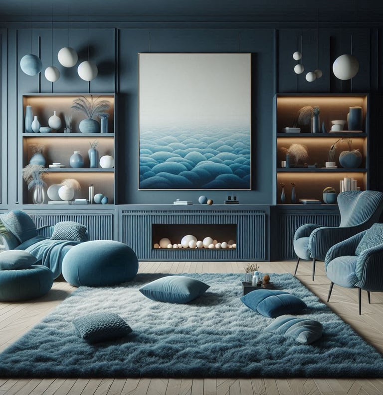 TAPETE PARA SALA AZUL FELPUDO