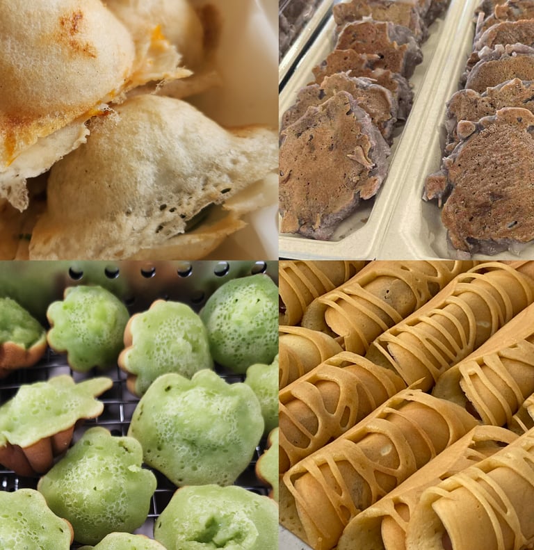 Kanom Krok, Kanom Babin, Kanom Tokyo, Kanom Pandan