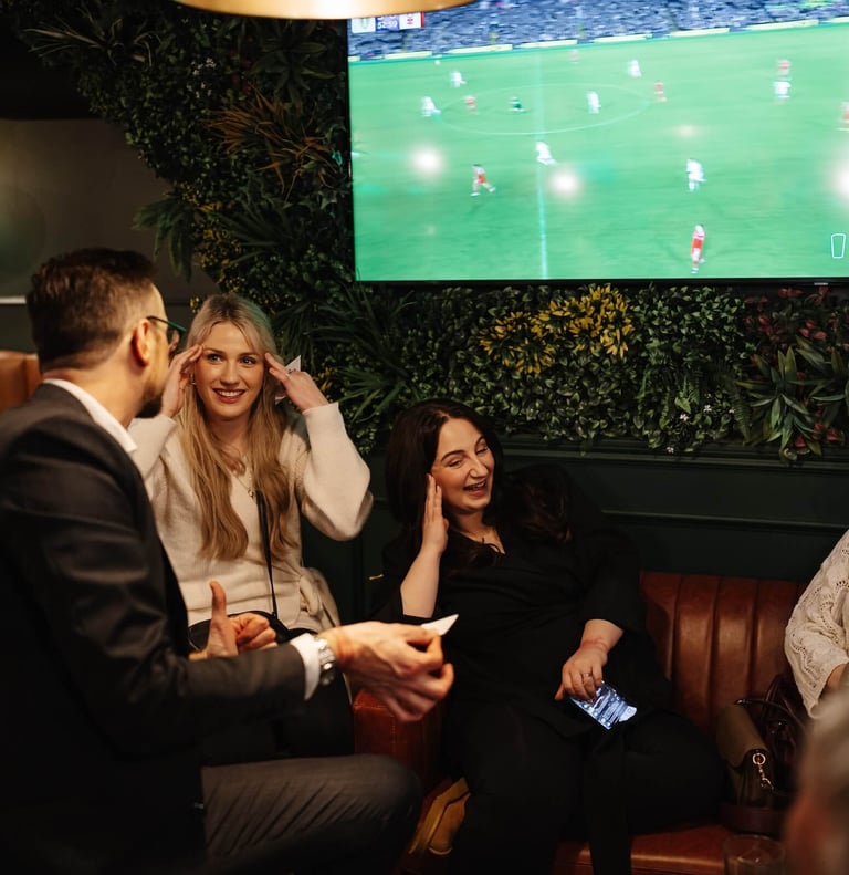 magician entertains with close-up magic