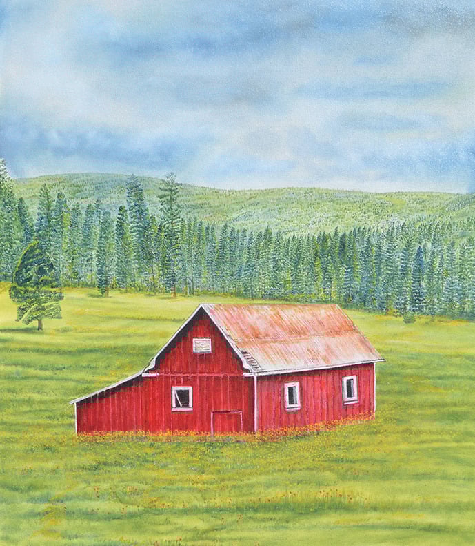 Mescalero Barn by New Mexico Artist John Dick-Peddie