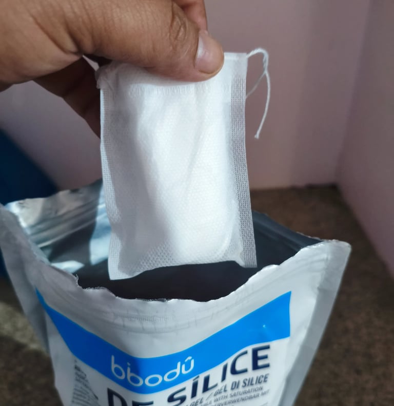 Acessório de sílica gel reutilizável para caixas de armazenamento