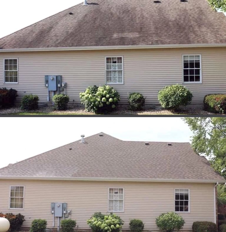 Restoring roof of a New Port Richey, FL home with Roof Soft Wash