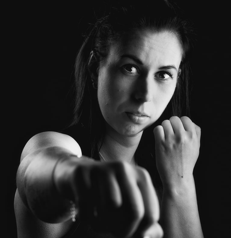 portrait of a woman in a black and white photo