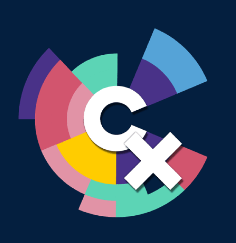 a colorful circular shaped icon