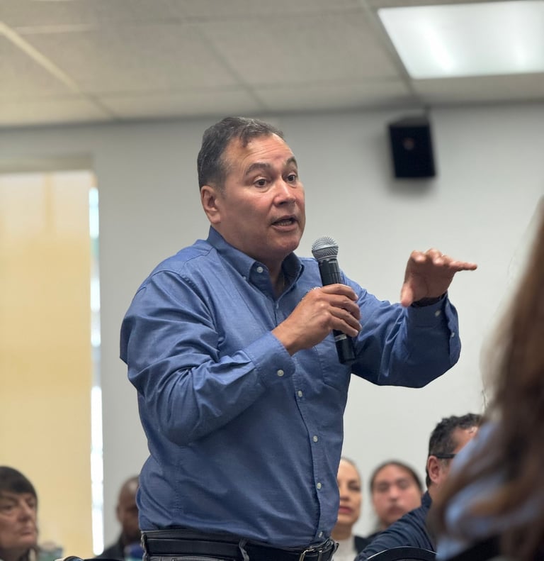 Steve Castaneda speaks at an event