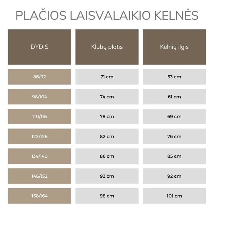 Kelnių išmatavimai