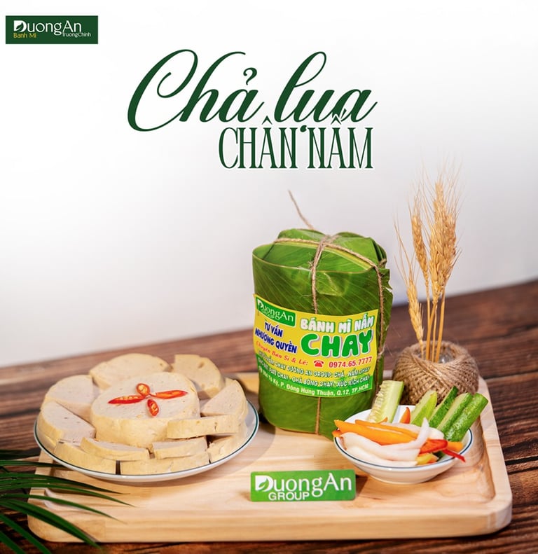 chả lụa chân nấm chay