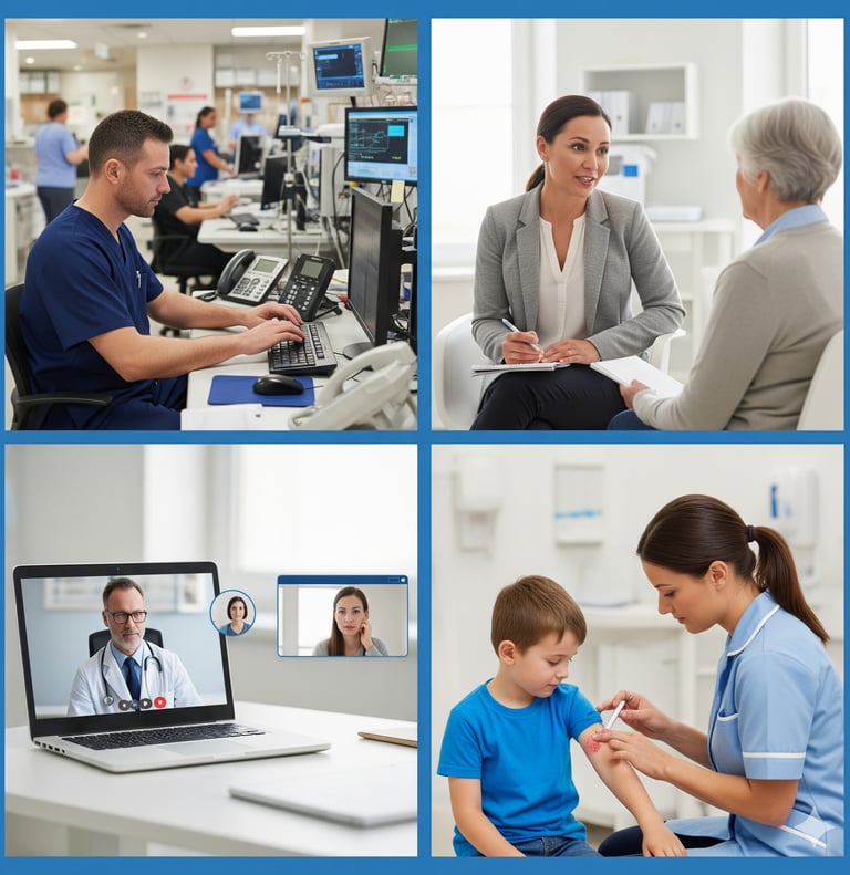 Panel showing doctors in emergency departments, primary care, telehealth using derm describe app