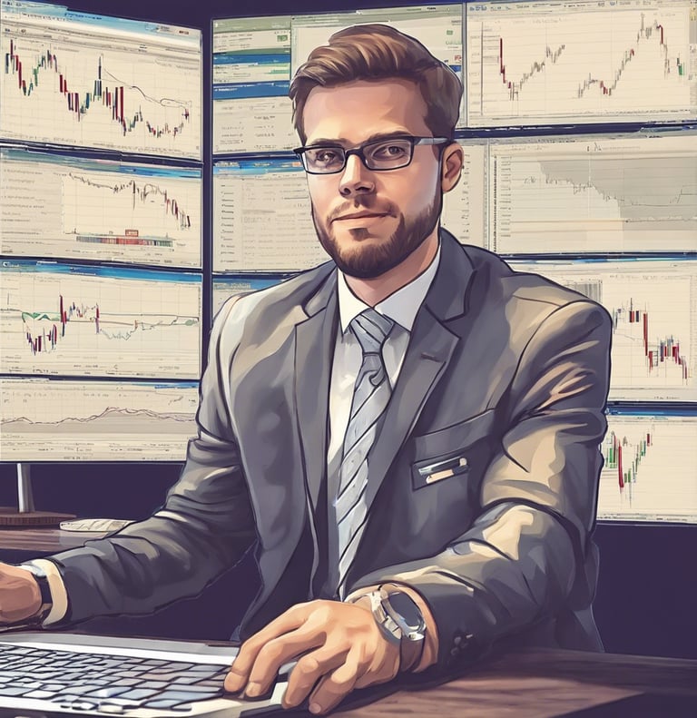 a black and white illustration of a computer screen with people in a room