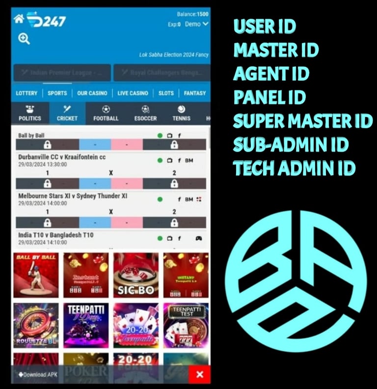 ONLINE CRICKET BETTING ID AVAILABLE DL MDL SMDL MASTER ID SUPER MASTER ID ADMIN ID AVAILABLE 
