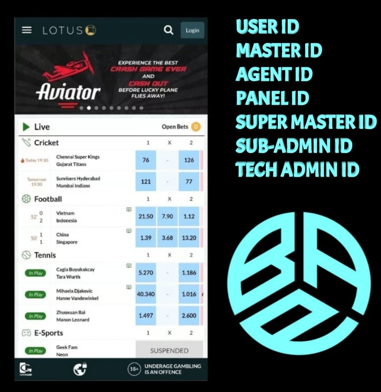 ONLINE CRICKET BETTING ID AVAILABLE DL MDL SMDL MASTER ID SUPER MASTER ID ADMIN ID AVAILABLE 