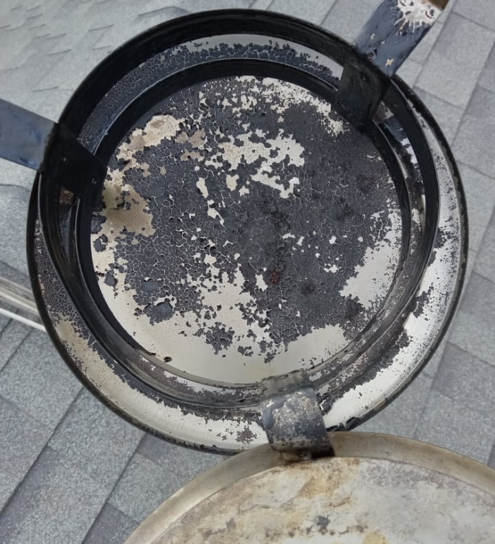 Burnt stove pipe cap