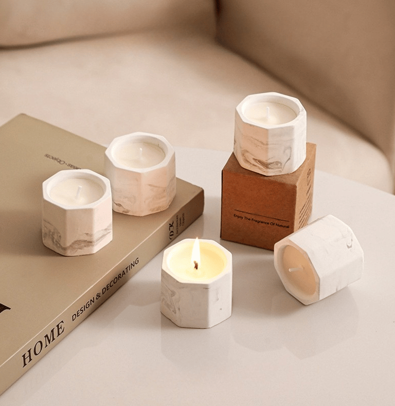 Marble Hexagon Scented Candles