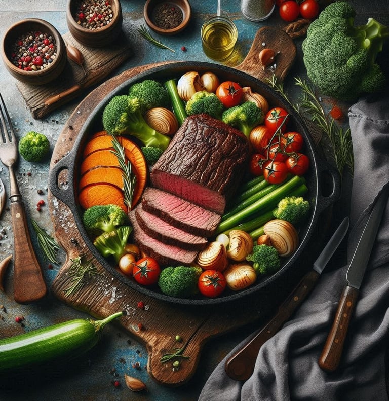 Carne Assada Fitness com Legumes da VidaFit&Receitas  Prepare-se para uma experiência gastronômica s