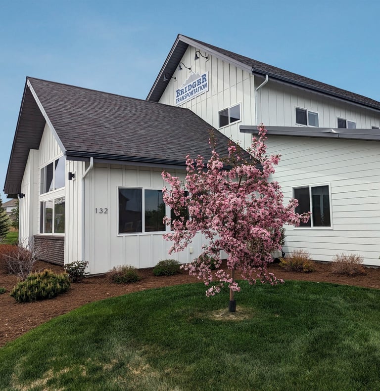 landscaping in front of a commercial building