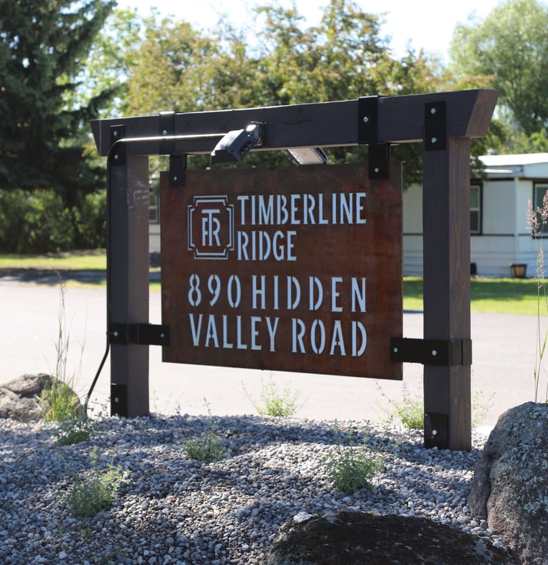 a sign that says timberline timberline ridge ridge
