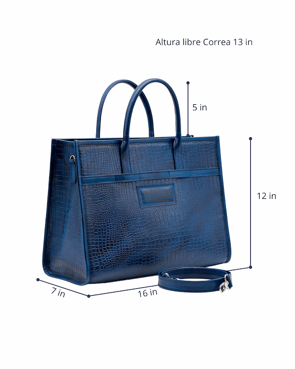 a blue handbag with a large blue bag