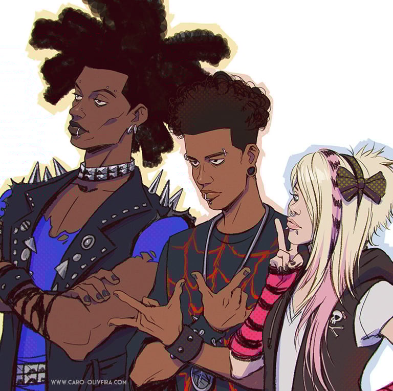 spider verse spider punk spider man spider gwen spider woman