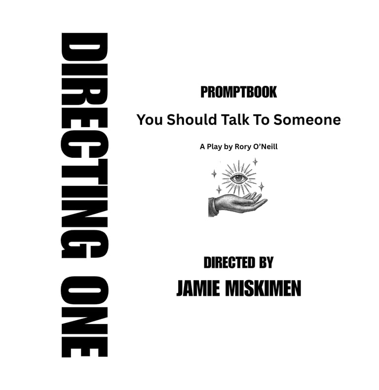 Promptbook cover page for Directing One play. Click on photo to see pdf. 
