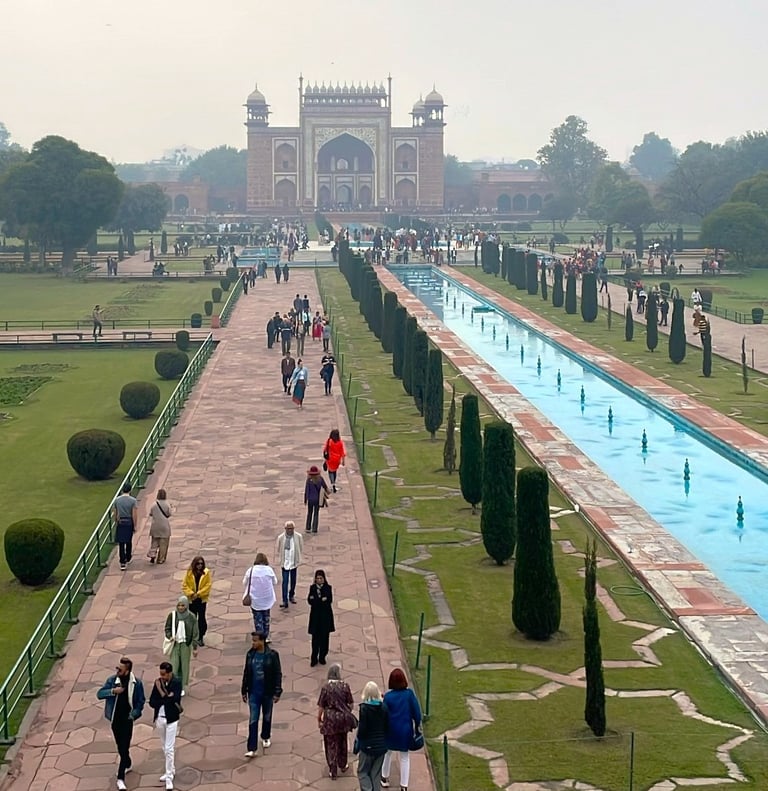 The Courtyard complex of the monument, as seen from the Taj
