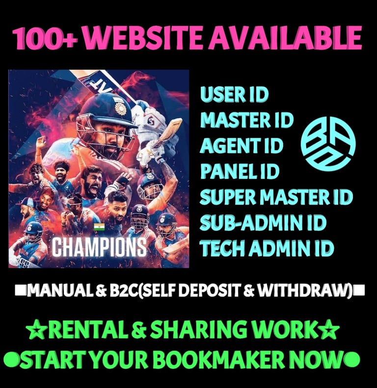 ONLINE CRICKET BETTING ID AVAILABLE DL MDL SMDL MASTER ID SUPER MASTER ID ADMIN ID AVAILABLE 