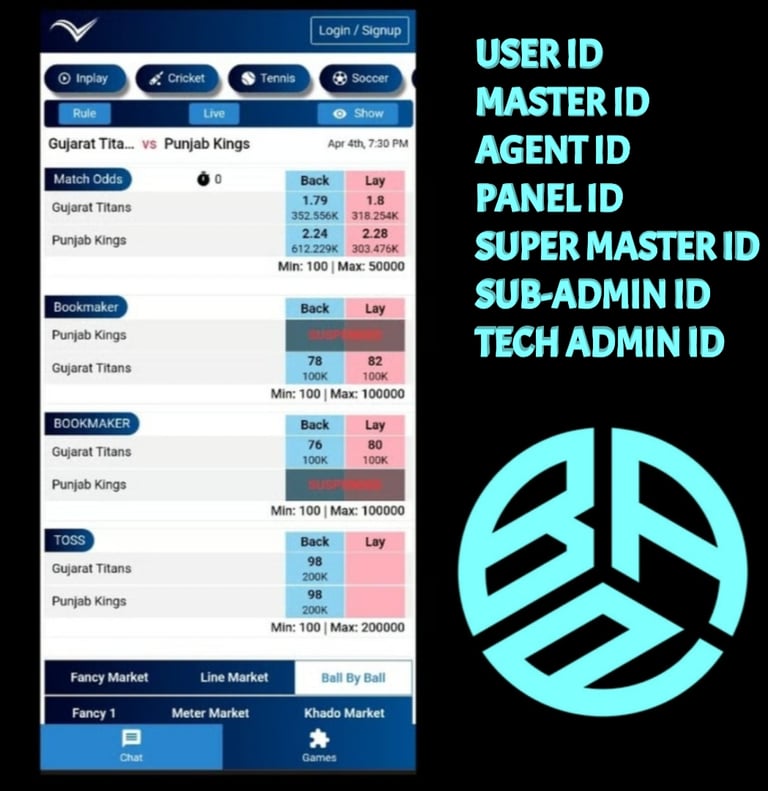 ONLINE CRICKET BETTING ID AVAILABLE DL MDL SMDL MASTER ID SUPER MASTER ID ADMIN ID AVAILABLE 