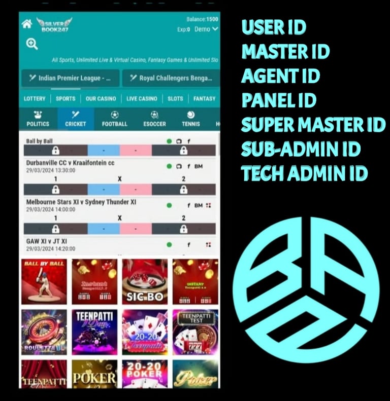 ONLINE CRICKET BETTING ID AVAILABLE DL MDL SMDL MASTER ID SUPER MASTER ID ADMIN ID AVAILABLE 