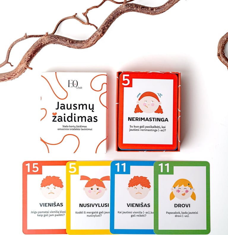 „Jausmų žaidimas“ - stalo kortų žaidimas EQ lavinimui