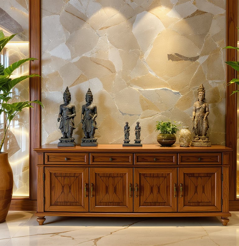 Terracotta vessel with heritage carvings, part of Arcanum’s Relics of Nature collection.