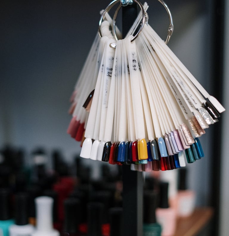 artificial nail polish color samples 