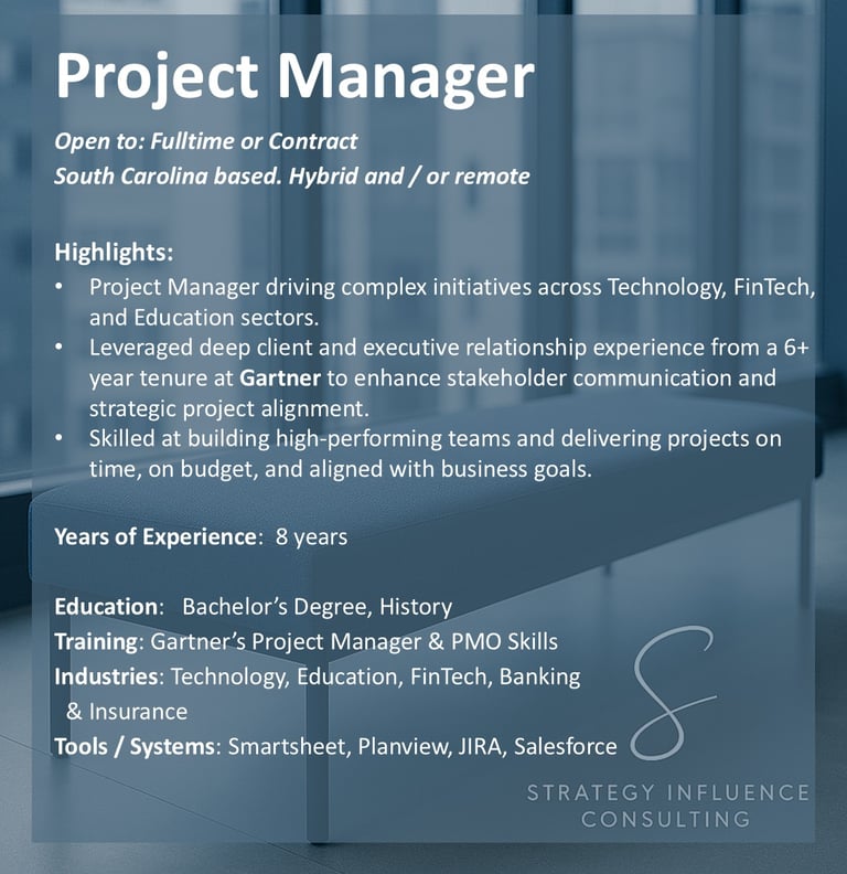 Project Manager for hire