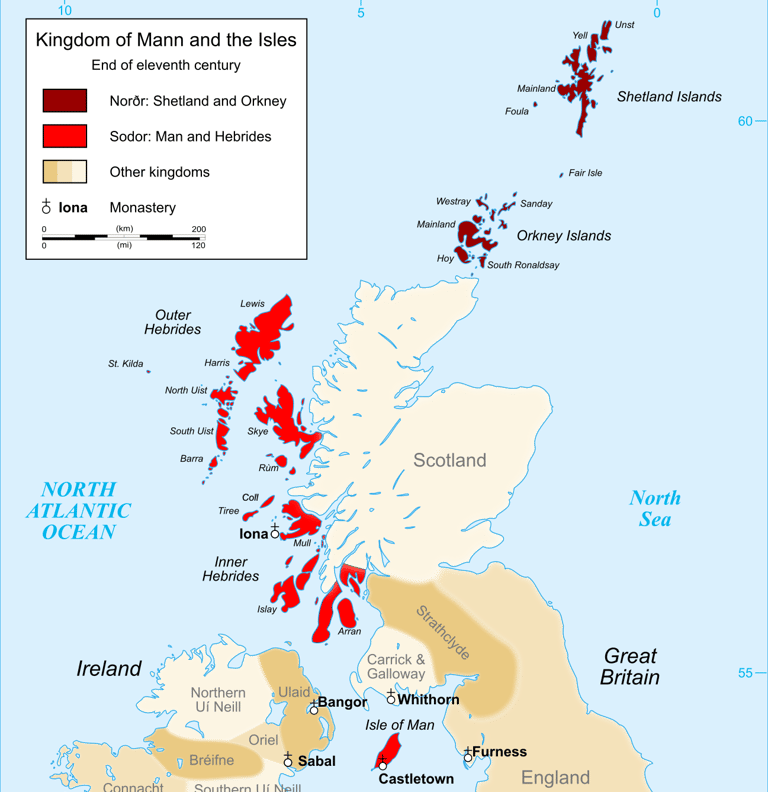 Map showing Isle of Man