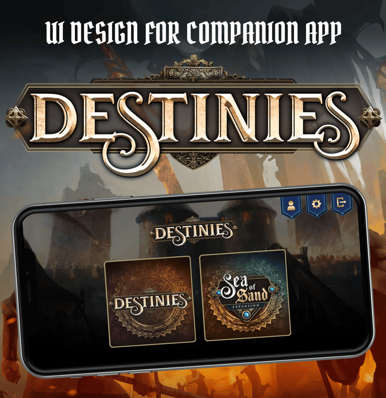 UI Design for Companion App for board game Destinies