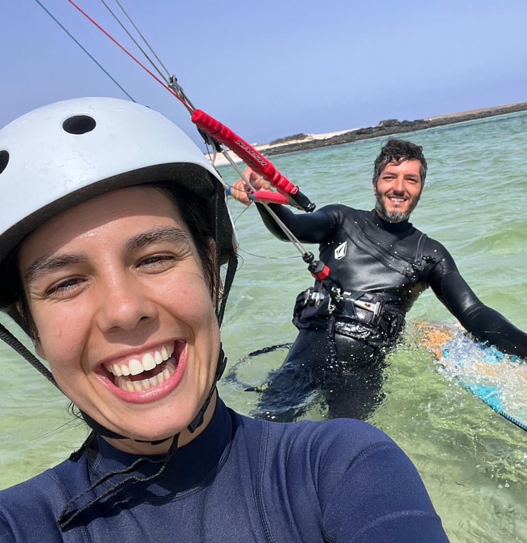 Smiles during a water start lesson :)