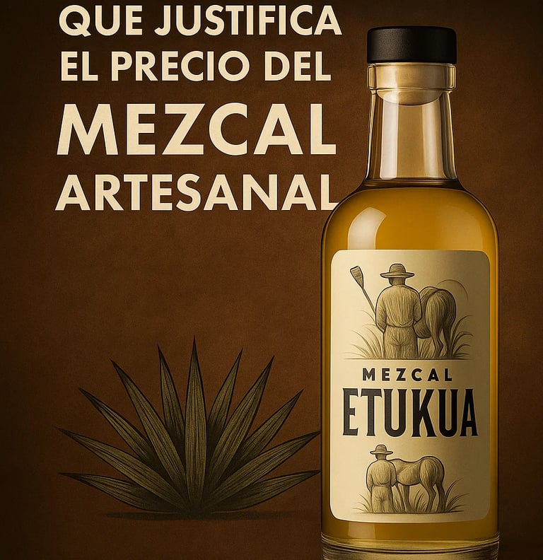 Infografía comparando distribución de costos en mezcal industrial y artesanal