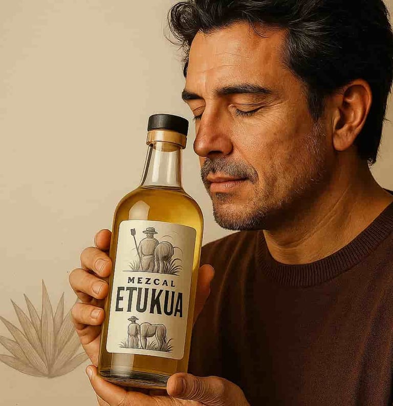 Persona experimentando conexión emocional con mezcal artesanal tradicional