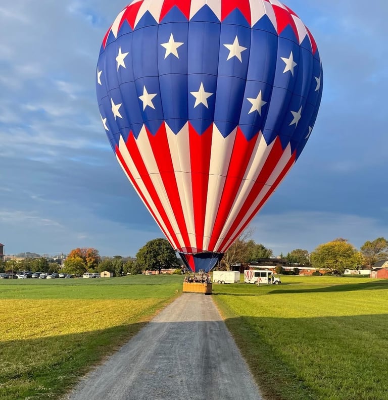 Hot air balloon ride over Watkins Glen, NY