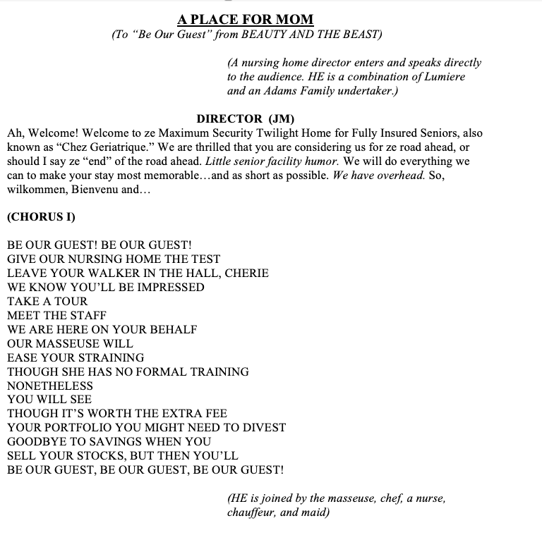 Sample of "A Place for Mom," a number from Alive & Kicking