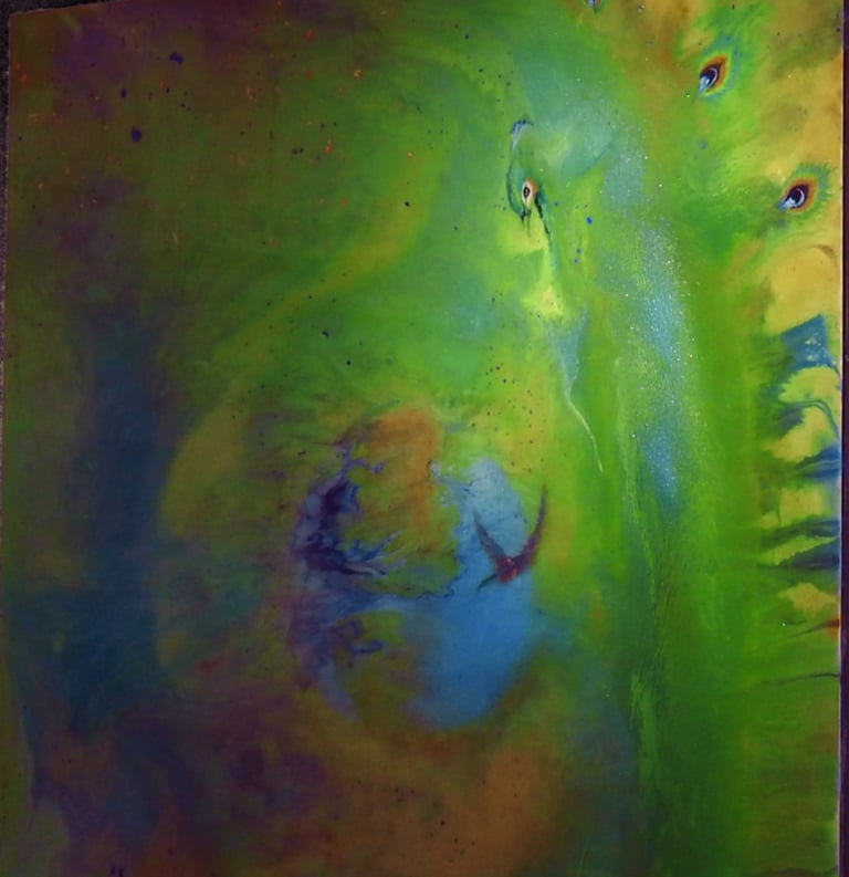 ​This 4-foot by 4-foot mixed media painting, created in 2020,