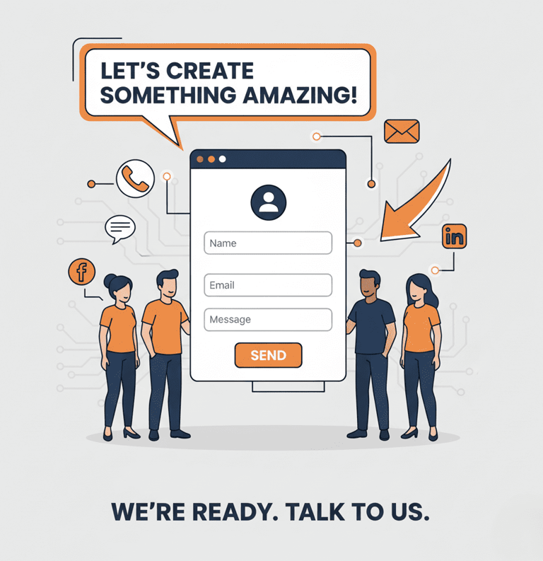 digital marketing contact form illustration – Addsnim Digital