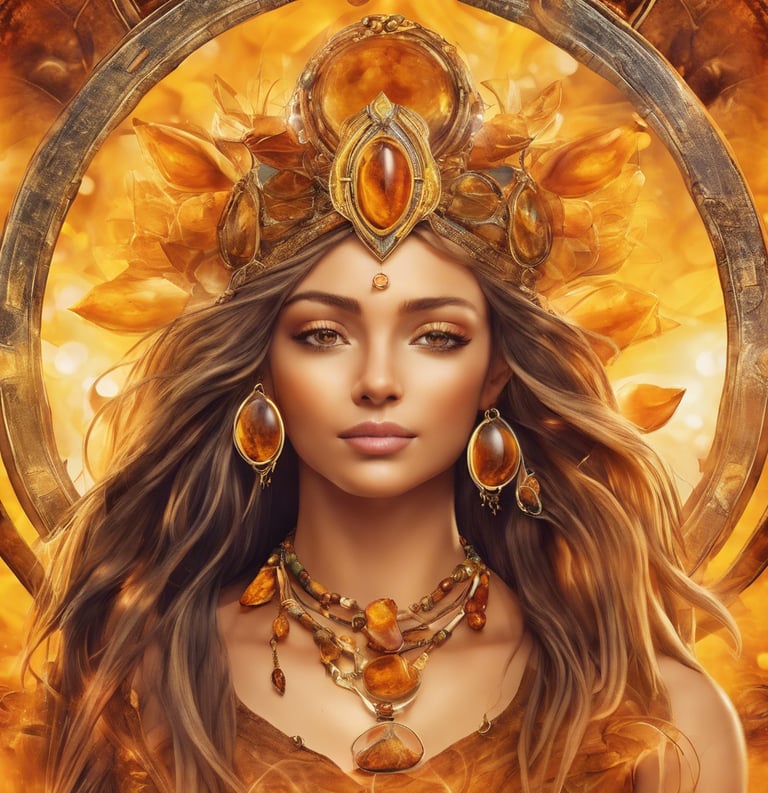 a woman with a crown and a crown on her head