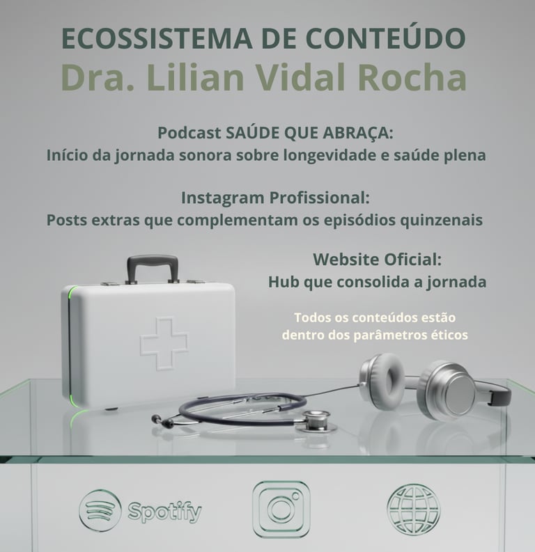 Um pequeno pôster sobre o podcast saúde que abraça