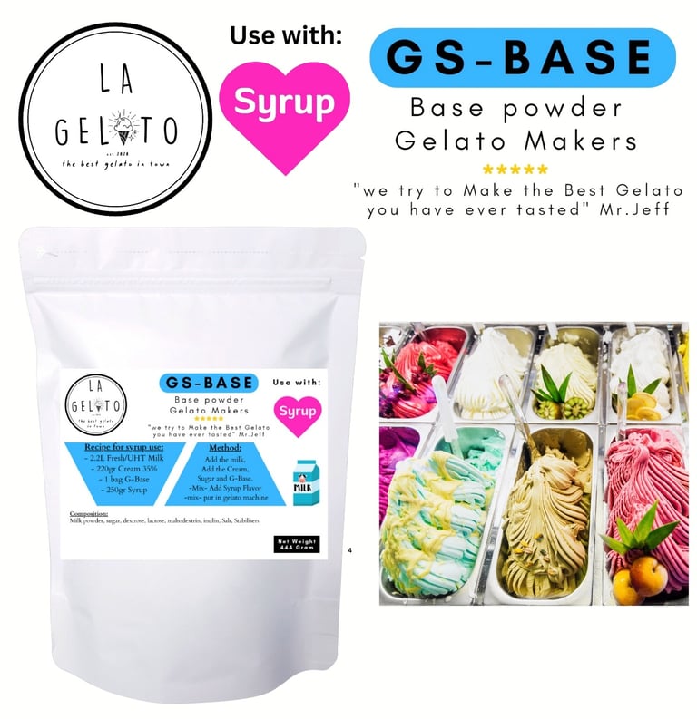 GS-BASE Gelato Powder with syrup