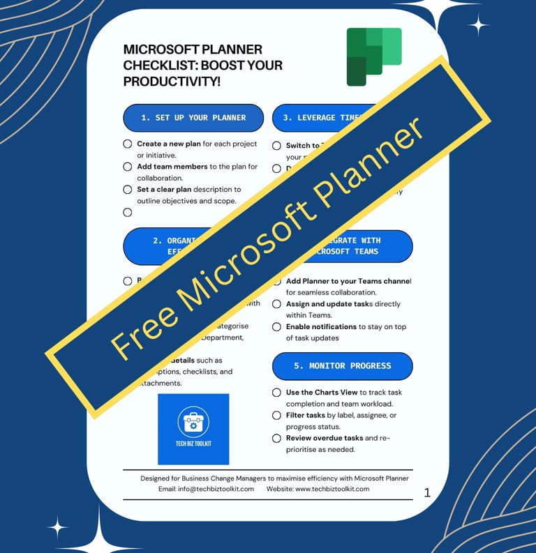 Take control of your tasks, goals, and team progress with this practical Microsoft Planner Checklist