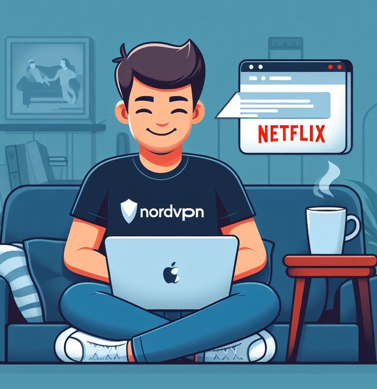 a man sitting on a couch with a laptop and a coffee mug