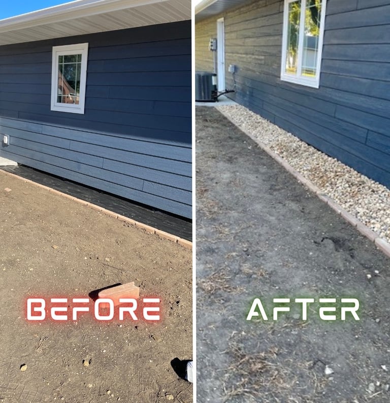 a house with a blue siding and a blue sky